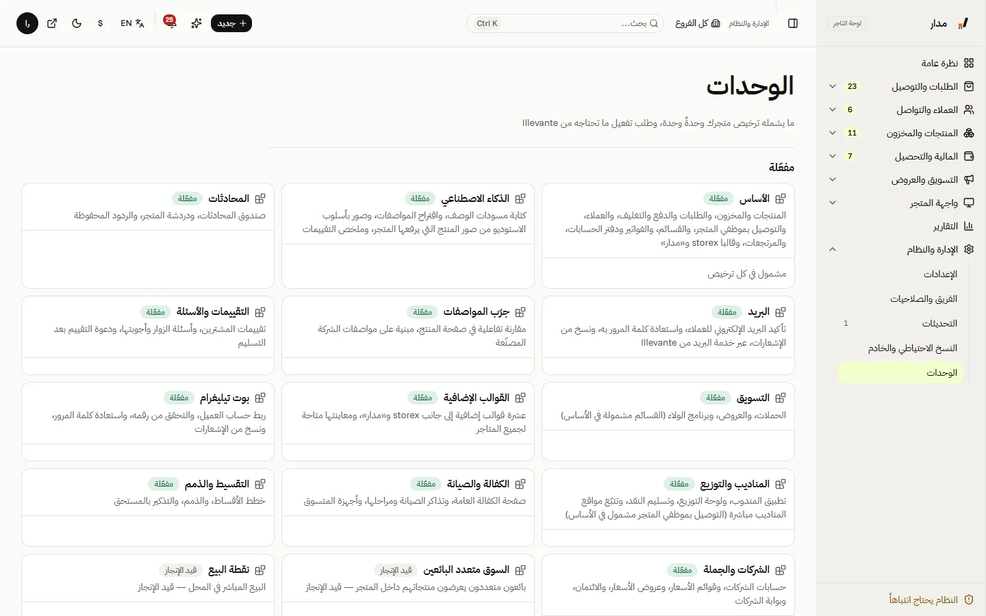 الوحدات